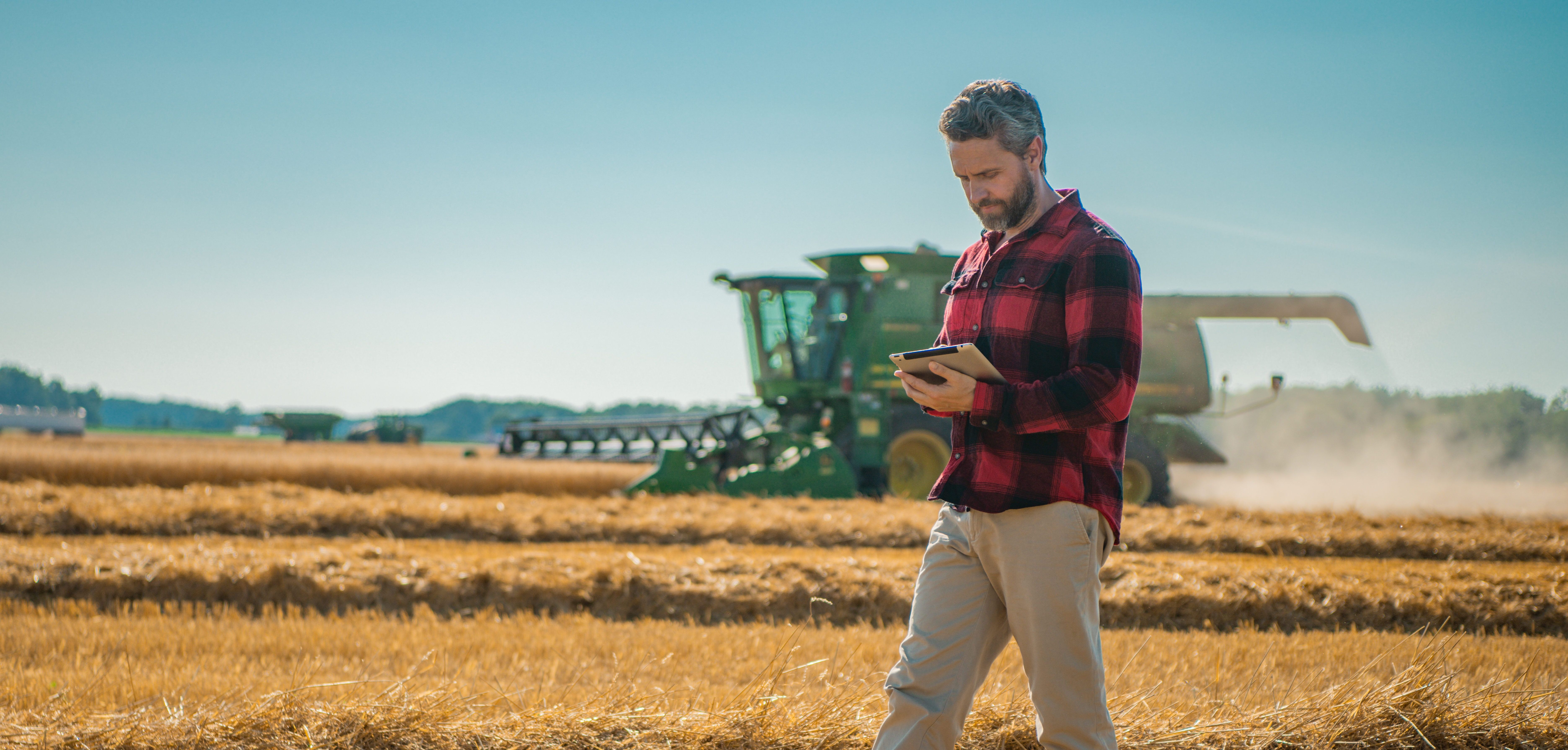 produtor rural e do agronegócio trabalhando em um campo de sementes.